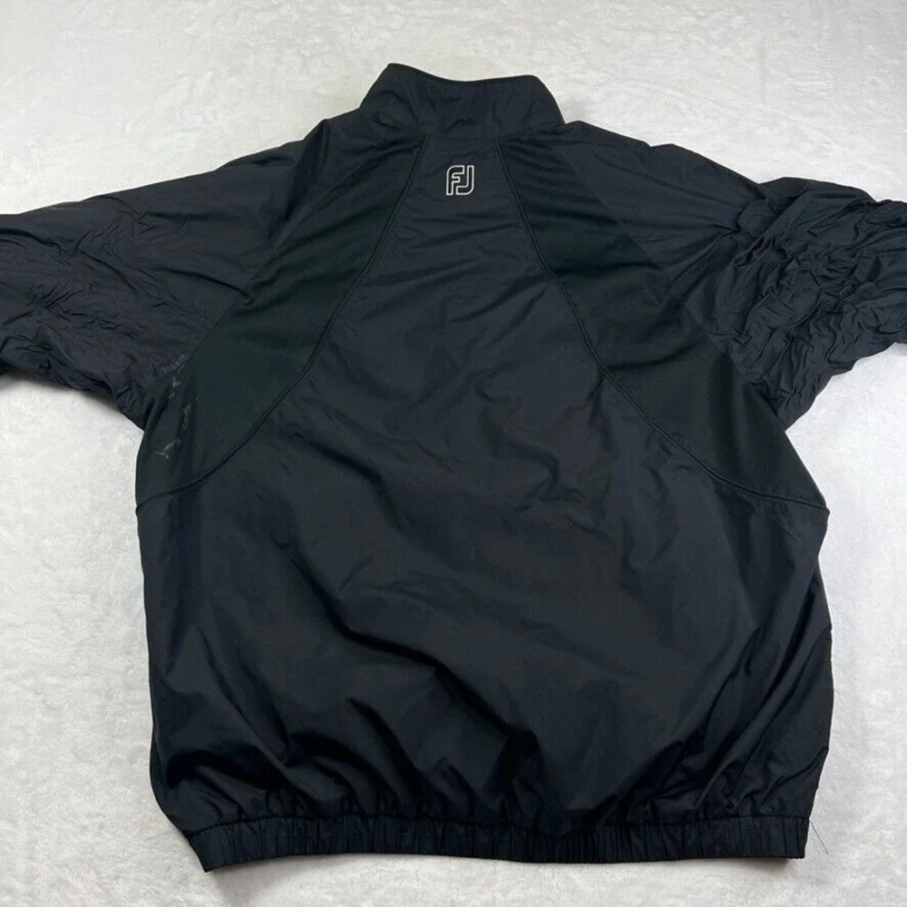 FootJoy FJ Men's Windbreaker Jacket Golf XL Long Sleeve Pullover Black‎ *READ*
